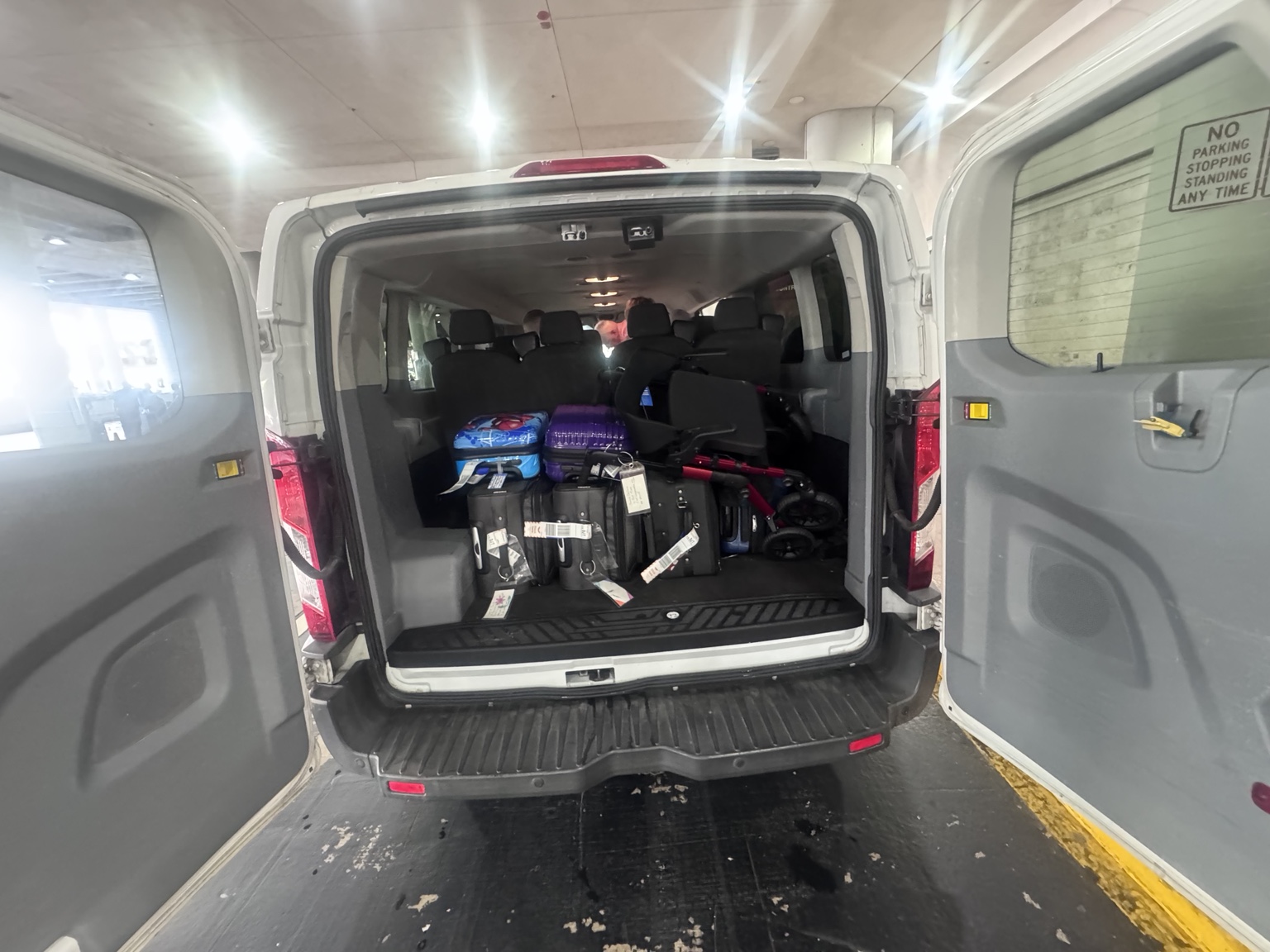 Luggage loaded for airport or cruise transportation